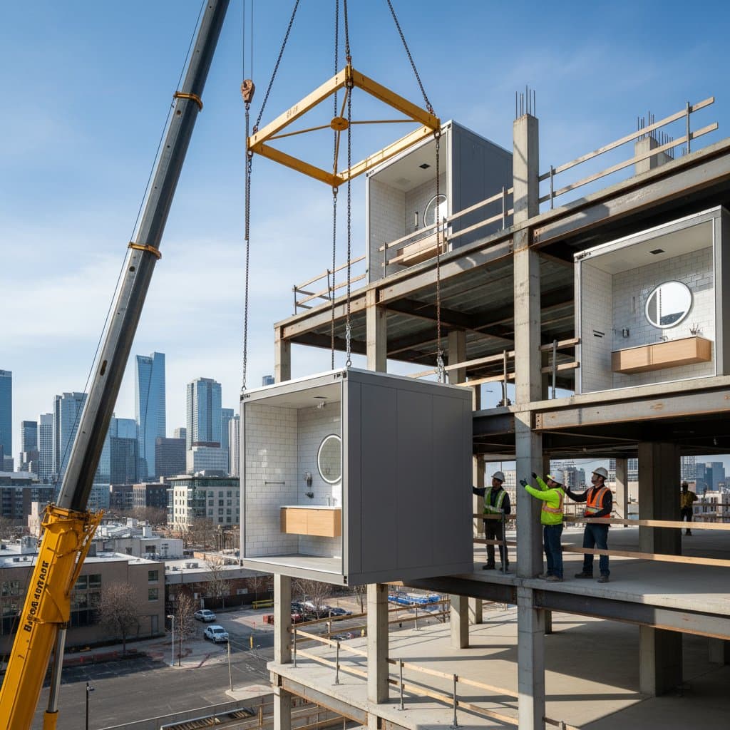 Image for Prefab Bathroom Pods Cut 3 Weeks Off Construction